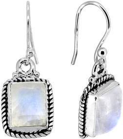 img 1 attached to 🌈 Stunning YoTreasure Rainbow Moonstone Sterling Earrings: Perfect Girls' Jewelry!