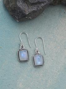 img 2 attached to 🌈 Stunning YoTreasure Rainbow Moonstone Sterling Earrings: Perfect Girls' Jewelry!