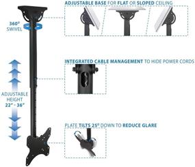 img 2 attached to 📺 Mount-It! Premium TV Ceiling Mount for 23-42 Inch Flat Screen TVs | Vaulted Ceiling TV Mount Bracket | Multiple VESA Patterns | Max TV Weight 110 Lbs