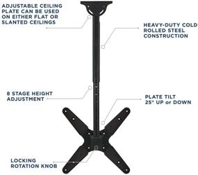 img 1 attached to 📺 Mount-It! Premium TV Ceiling Mount for 23-42 Inch Flat Screen TVs | Vaulted Ceiling TV Mount Bracket | Multiple VESA Patterns | Max TV Weight 110 Lbs