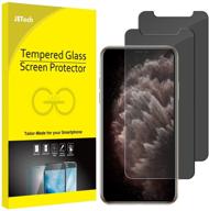 📱 2-pack jetech privacy screen protector for iphone 11 pro, xs, x - 5.8-inch, anti-spy tempered glass film logo