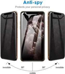 img 1 attached to 📱 2 штуки защитного экрана JETech Privacy для iPhone 11 Pro, Xs, X - 5.8 дюймов, защитное стекло против подглядывания