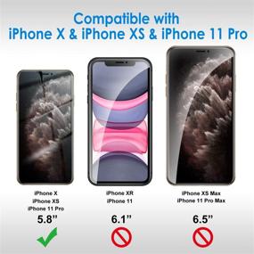 img 2 attached to 📱 2 штуки защитного экрана JETech Privacy для iPhone 11 Pro, Xs, X - 5.8 дюймов, защитное стекло против подглядывания