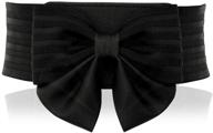 🎀 yalemei women's wide elastic waist belt with cute bow - charming dress accessory logo