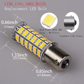 img 1 attached to BA15S 1156 80 SMD Latest 2835 LED 1141 1003 Interior Light Bulbs Turn Signal Backup Reverse (10-Packs