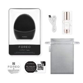 img 2 attached to 🚿 FOREO Luna 3 Men App-connected Smart Facial Cleansing Tool for Skin and Beard, Black, Complete 5-Piece Set