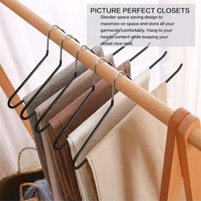 img 1 attached to 👖 10 Pack of PJJXMY Pants Slack Trousers Hangers - Space Saving Metal Hangers, Slim and Durable with Anti-Rust Chrome Finish, Easy-Slide Open Ended Design for Pants, Jeans, Skirts, Slacks Etc (White Heavy Duty)