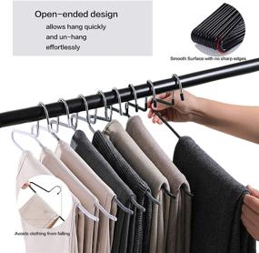 img 2 attached to 👖 10 Pack of PJJXMY Pants Slack Trousers Hangers - Space Saving Metal Hangers, Slim and Durable with Anti-Rust Chrome Finish, Easy-Slide Open Ended Design for Pants, Jeans, Skirts, Slacks Etc (White Heavy Duty)