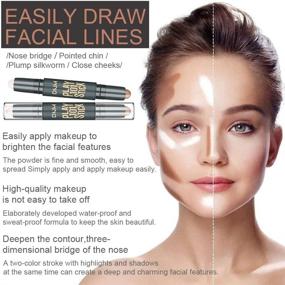 img 1 attached to 💄 DNM Color High Adherence Double-Headed Multi-Color Concealer Shadow Pen - Waterproof & Long-lasting Effect - Contour Makeup, Brightening Concealer, Correcting Facial Redness (4pcs)