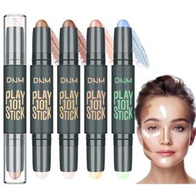 img 4 attached to 💄 DNM Color High Adherence Double-Headed Multi-Color Concealer Shadow Pen - Waterproof & Long-lasting Effect - Contour Makeup, Brightening Concealer, Correcting Facial Redness (4pcs)