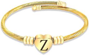 img 4 attached to 💖 Personalized Alphabet Bracelet for Girls - Valentine's Jewelry Gift