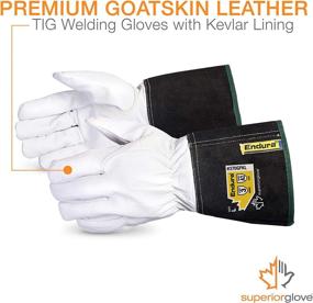 img 3 attached to 🧤 High-Quality 370GFKLL TIG Welding Glove with Kevlar Lining, Large Size - Durable Goatskin Leather, Ideal for Work (1 Pair Pack)
