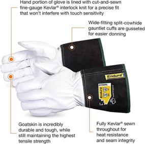 img 2 attached to 🧤 High-Quality 370GFKLL TIG Welding Glove with Kevlar Lining, Large Size - Durable Goatskin Leather, Ideal for Work (1 Pair Pack)