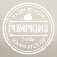 studior12 farm fresh pumpkins hand-picked stencil | wood signs | word art, reusable | fall | painting chalk mixed media | multi-media | journaling, diy home decor - choose size (9x9 inches) logo