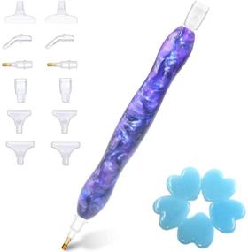 img 4 attached to 💜 Diamond Painting Pen - Diamond Art Pen Stylus for Mosaic Making & Nail Art, Gem Rhinestone Picker Tool - Purple