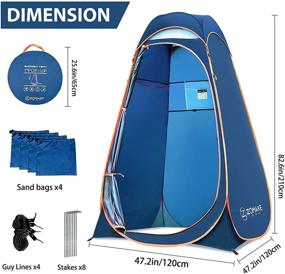 img 2 attached to 🏕️ Переносные палатки для конфиденциальности: Тент для душа ZOMAKE по выходу из пляжа, кемпингу и переодевалки на улице