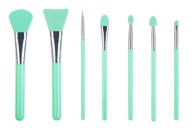 🌿 lormay 7-piece silicone makeup brush applicator kit for cream or liquid face care, lip care, eyeliner, eyebrow, eye shadow, and uv resin epoxy art crafting - mint green logo