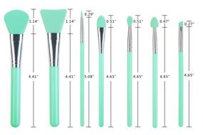 img 3 attached to 🌿 LORMAY 7-Piece Silicone Makeup Brush Applicator Kit for Cream or Liquid Face Care, Lip Care, Eyeliner, Eyebrow, Eye Shadow, and UV Resin Epoxy Art Crafting - Mint Green