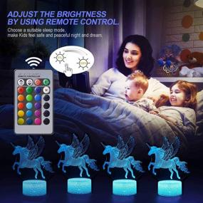 img 1 attached to 🦄 Unicorn Night Lamp for Kids - 3D Light, 7 Colors Change with Remote, Perfect Holiday and Birthday Gift Ideas for Children Girls - Unicorn2