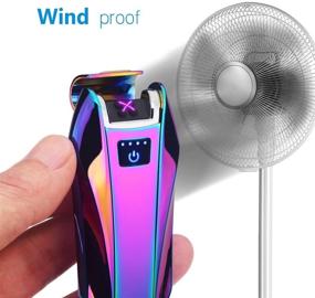 img 3 attached to 🌈 Rainbow Dual Arc Lighter USB Lighter Plasma Electronic Rechargeable Flameless Windproof Touch Switch Lighter Ideal for Cigar Cigarette Candle Pipe