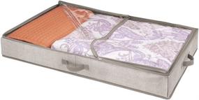 img 1 attached to 📦 Efficient Under Bed Storage Solution: iDesign Aldo Non-Woven Fabric Under Bed Storage Box Organizer - Linen