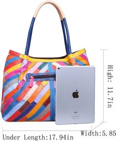 img 3 attached to Women's Clearance Multicolored Shoulder Handbag - Colorful 2B4008 - Handbags & Wallets in Totes