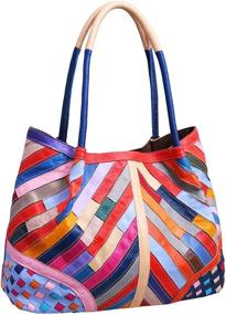 img 4 attached to Women's Clearance Multicolored Shoulder Handbag - Colorful 2B4008 - Handbags & Wallets in Totes