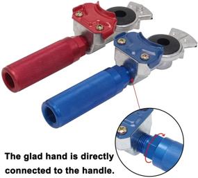 img 2 attached to 🚚 Enhanced Safety and Convenience: KOOTANS Service and Emergency Glad Hands with Anodized Aluminum Extension Handles Grips Set - Ideal for Semi Truck, Trailer, Tractor, RVs, Air Brake Coupling Handshake, Gladhands Connector