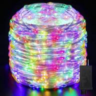 🎄 areker 164ft 1000led ip65 waterproof outdoor christmas lights, clear wire fairy string lights, 8-mode rustproof pvc christmas rope lights in multicolor logo