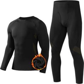 img 4 attached to 👕 Runhit Men's Thermal Underwear Set: Fleece Lined Long Johns Base Layer, Long Sleeve Thermal Shirts & Pants for Cold Weather