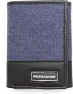 👝 skechers canvas and leather trifold wallet - men's wallets, card cases, and money organizers logo