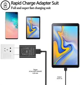 img 3 attached to 📱 UL Listed Extra Long 6.6 Ft Adaptive Fast Charge Tablet Charging Cord for Samsung Galaxy Tab S4 10.5 (2018), Tab A 10.1(2019), Tab A 10.5, Tab S5e, Tab S3 9.7 (Black)