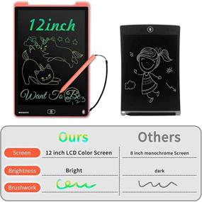 img 3 attached to 🎨 Newnaivete 12 Inch LCD Writing Tablet - Colorful Toddler Doodle Board & Erasable Electronic Drawing Pad - Educational Toys for Kids Ages 3-8 - Ideal Gifts for Boys and Girls