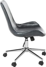 img 1 attached to 🪑 SAFAVIEH Fletcher Dark Grey Faux Leather/ Chrome Swivel Office Desk Chair with Adjustable Height - Home Collection