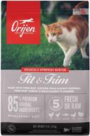 корм для кошек orijen grain free: рецепт fit & trim с свежими сырыми ингредиентами животного происхождения. логотип