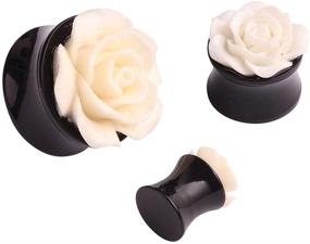 img 2 attached to IPINK-10 PCS Rose Flower Ear Expander Tunnel: Unique Body Piercing Jewelry Range in 8MM-25MM Sizes