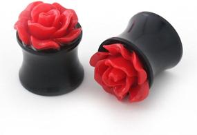 img 1 attached to IPINK-10 PCS Rose Flower Ear Expander Tunnel: Unique Body Piercing Jewelry Range in 8MM-25MM Sizes