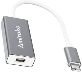 img 4 attached to 🔌 Amiroko USB-C to Mini DisplayPort Adapter: 4K Support for MacBook Pro, Alienware, Dell Monitor - Gray