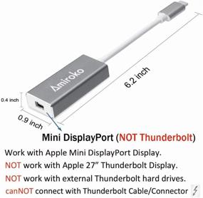 img 2 attached to 🔌 Amiroko USB-C to Mini DisplayPort Adapter: 4K Support for MacBook Pro, Alienware, Dell Monitor - Gray