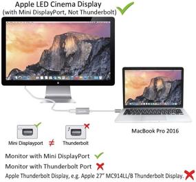 img 1 attached to 🔌 Адаптер Amiroko USB-C к Mini DisplayPort: поддержка 4K для MacBook Pro, Alienware, монитор Dell - серый