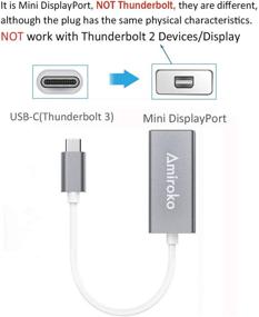 img 3 attached to 🔌 Amiroko USB-C to Mini DisplayPort Adapter: 4K Support for MacBook Pro, Alienware, Dell Monitor - Gray