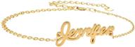 aijiao custom name bracelets & name anklets - personalized stainless steel gold plated jewelry logo