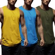 coofandy men's medium workout 👕 sleeveless shirts - active wear clothing logo