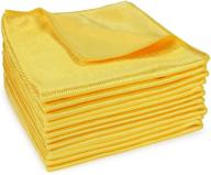 🧼 arkwright microfiber glass cleaning cloths (12 pack), lint free & streak free: perfect for mirrors, glass, tablets, screens, wood and leather furniture - shiny finish | gold logo