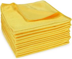 img 4 attached to 🧼 Arkwright Microfiber Glass Cleaning Cloths (12 Pack), Lint Free & Streak Free: Perfect for Mirrors, Glass, Tablets, Screens, Wood and Leather Furniture - Shiny Finish | Gold