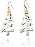 christmas dangle earrings golden new year logo