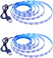 💡 kxzm usb blue led strip light, 5v usb powered, 13.2ft, 240 leds, flexible smd2835, high brightness, 460-465nm, non-waterproof ip33, led tape lights (2 sets x 6.6ft) логотип