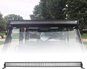 img 2 attached to 🔦 DaSen Upper Roof Brackets Pro-fit Cage Mount with 50/52 Inch 288W High Power Curved LED Light Bar, Wiring Kit for Polaris Ranger 570/900/1000