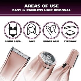 img 3 attached to Wahl Clipper Corp Pure Confidence Electric Razor, Trimmer, Shaver & Groomer for Women with 3 Interchangeable Heads - Rose Gold (10 Piece Set)