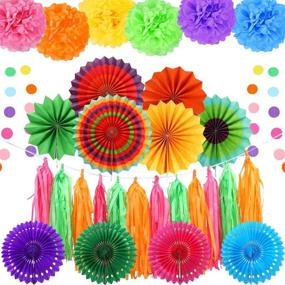 img 4 attached to Auihiay 32-Piece Fiesta Party Decoration Set: Perfect for Birthday Parties, Weddings, Taco or Mexican Themes